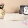 Soft Fabric Pencil Case Cute Floral Case, Mini Cotton Pouch for Pens Pencils Erasers, Lightweight Daily Use Pen Zipper Storage Bag Students,