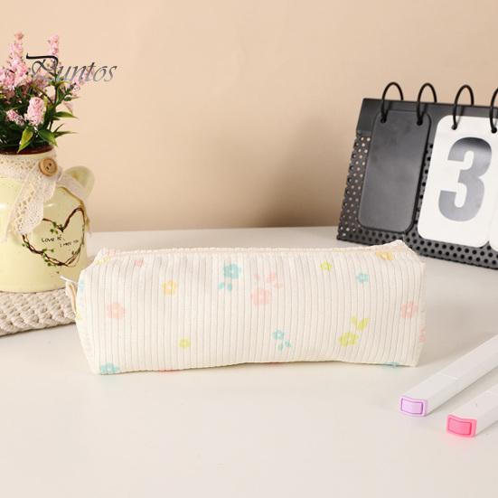 Soft Fabric Pencil Case Cute Floral Case, Mini Cotton Pouch for Pens Pencils Erasers, Lightweight Daily Use Pen Zipper Storage Bag Students,