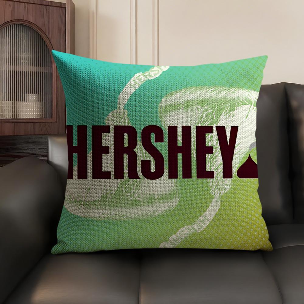 Sweet Food Anime H-Hersheys Pillow Case Double-Sided Printing Short Plush Sofa Cushion Cover Bedroom Bedside Pillow