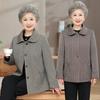 Spring Women's Jacket Clothes Autumn Cardigan Long Sleeve Top Old Lady Jacket