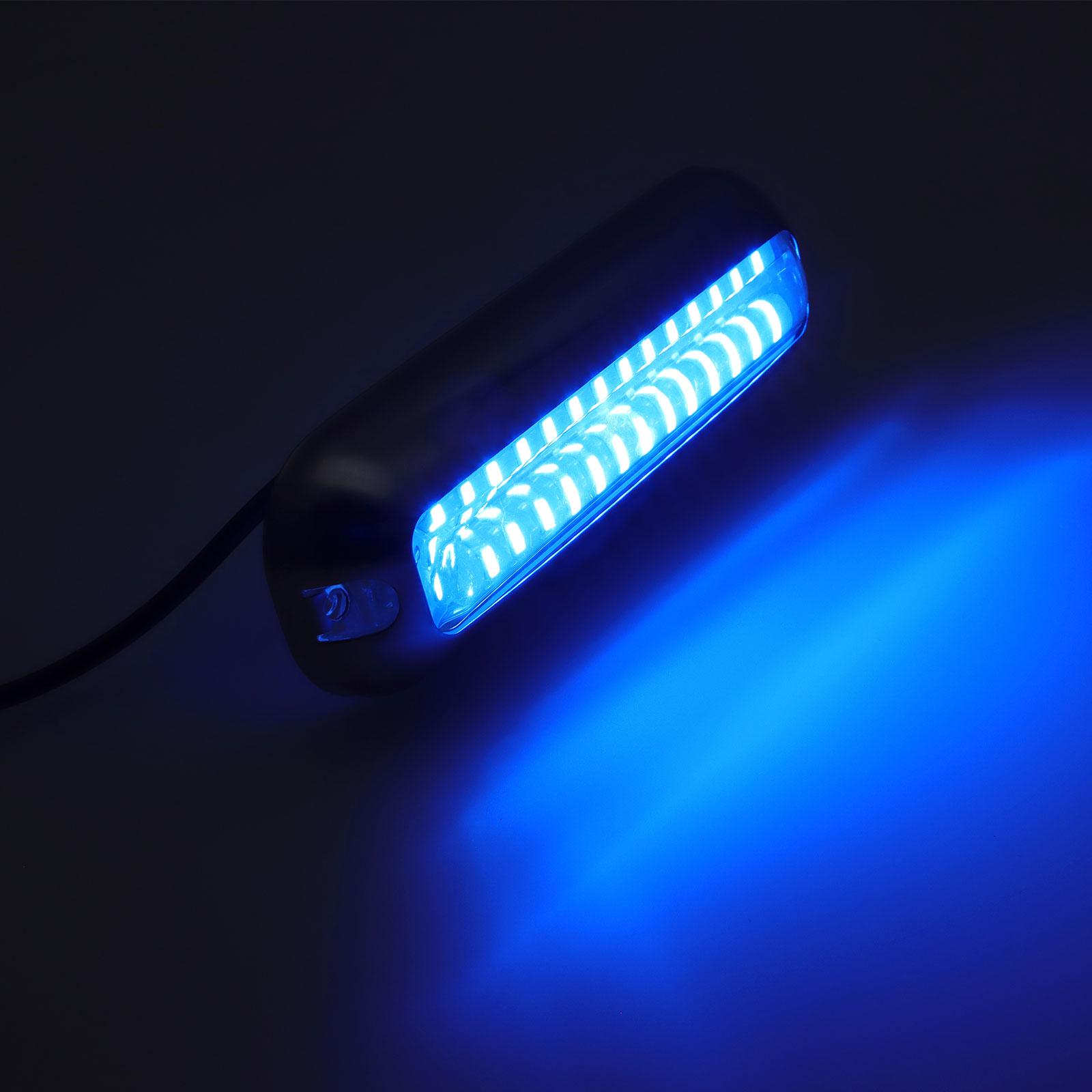 60W 120 LED White/Blue Marine LED Boat Light Waterproof Underwater Courtesy Light Sailboats Pontoon Transom Light синий