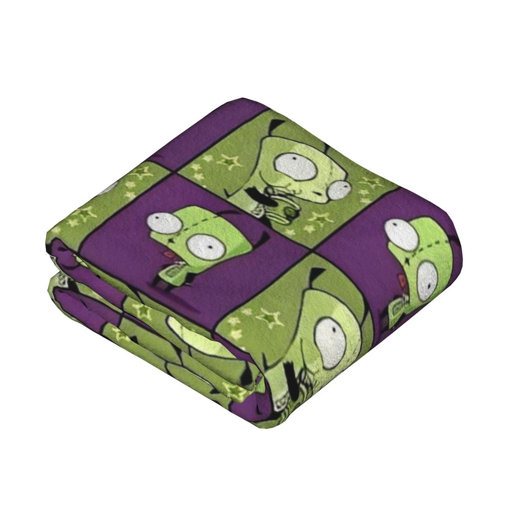 Invader Zim Gir Cartoon Wool Blankets  Awesome Throw Blanket for Home 150*125cm Rug Piece