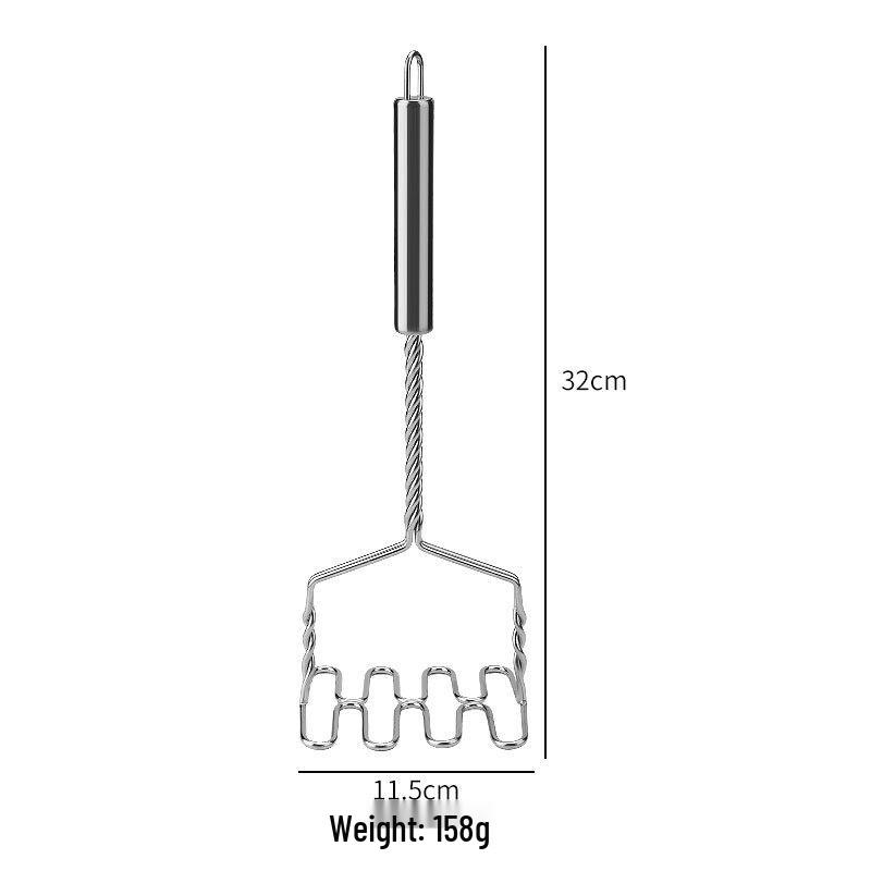 Stainless Steel Wave Handle Potato Masher and Baby Food Presser