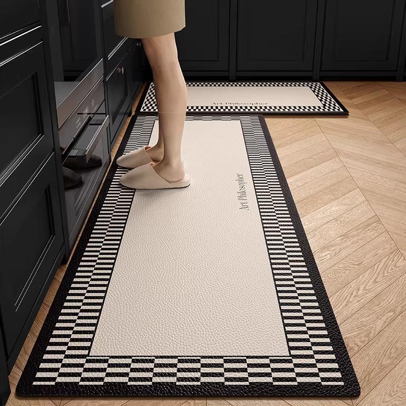 Carpet for Kitchen Floor Mat Pvc Waterproof Oil-proof Leather Rug Anti-slip Foot Mat Minimalist Modern Home Decoration