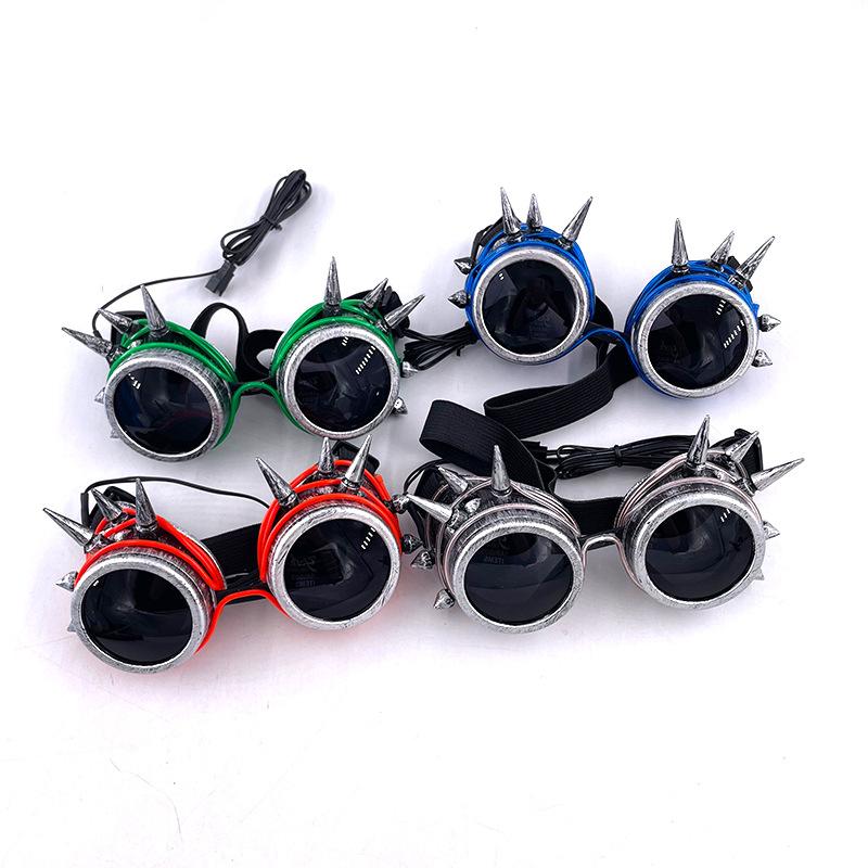Nowe Świecące Okulary LED Steampunkowe Okulary Ze Światłami Zaopatrzenie Baru Klubu Nocnego Neonowe Okulary Rekwizyty