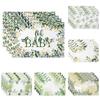 Botanische Florale Platzsets Grüne Blätter Blumen Design Naturinspiriertes Tischset für Esstisch Küche Party Waschbar Umweltfreundlich