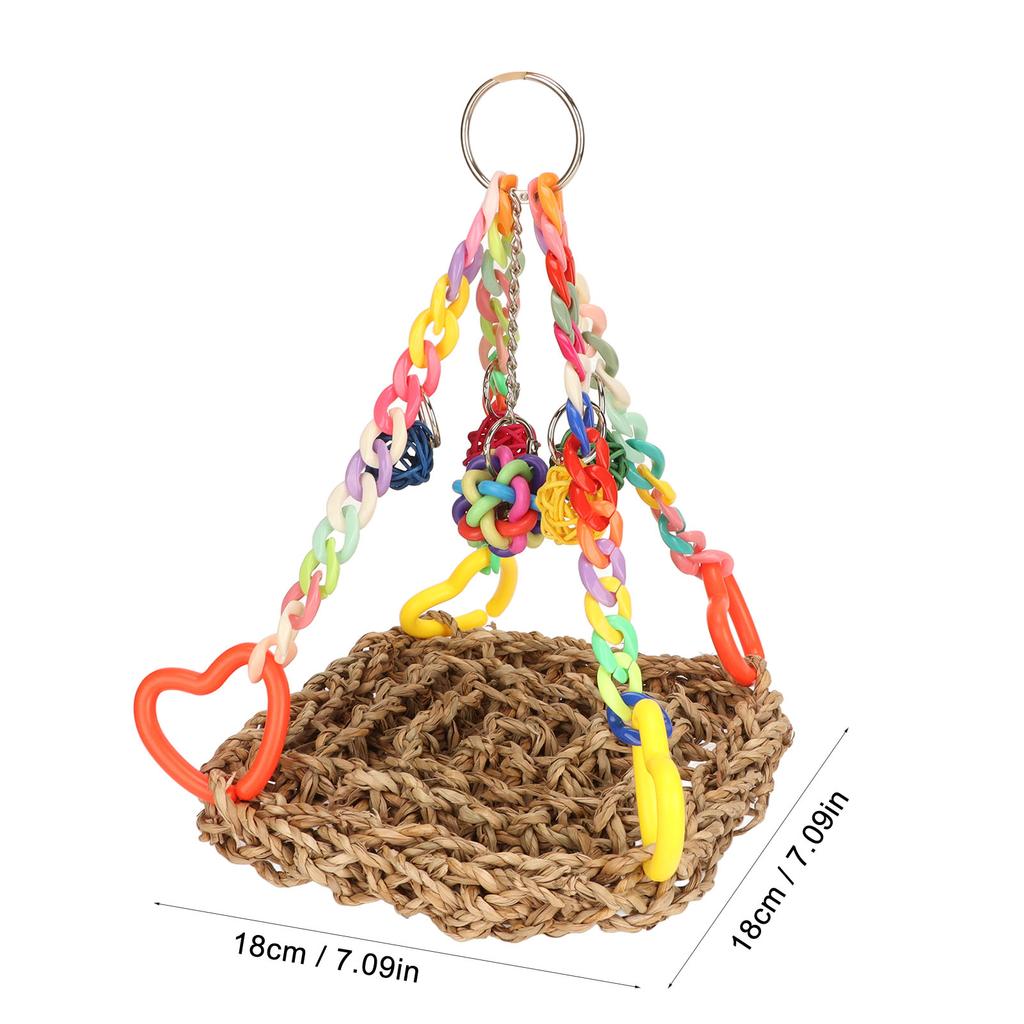 Bird Climbing Net Colourful Swing Hammock Chewing Hanging Mat for Decoration Playing
