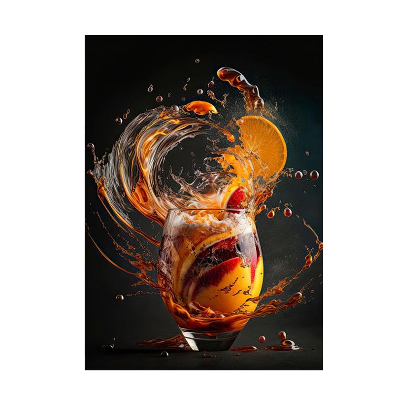 Abstract Colorful Cocktail Exploration Rendered Posters Prints Bar Painting Wall Art Pictures for Restaurant Drinking Room Decor