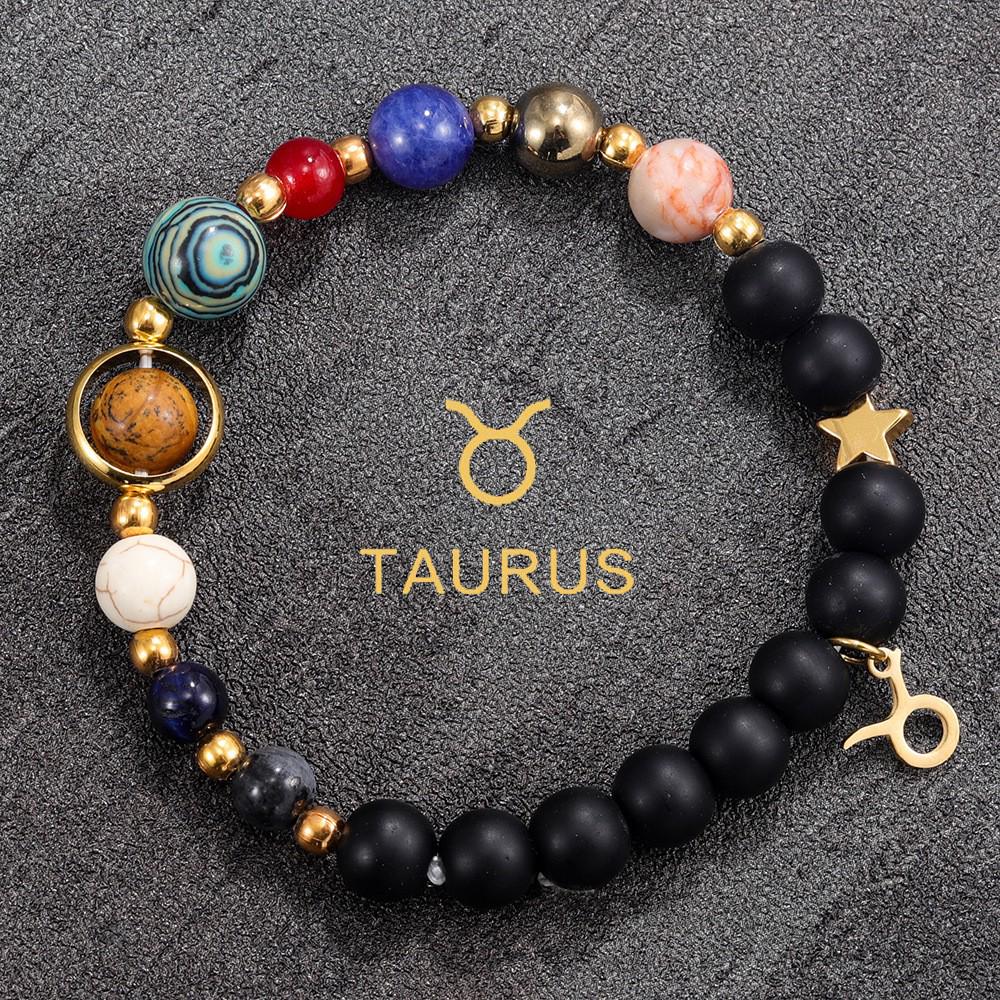 Eight Planets and Twelve Constellations Natural Stone Beaded Bracelet