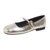 Silver word with light mouth flat bottom Mary Jane women's shoes new with skirt single shoes