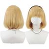 Women Halloween Costume Props Anime Chained Soldier Juju Suruga Blonde Bob Hair Wig AOKG-265