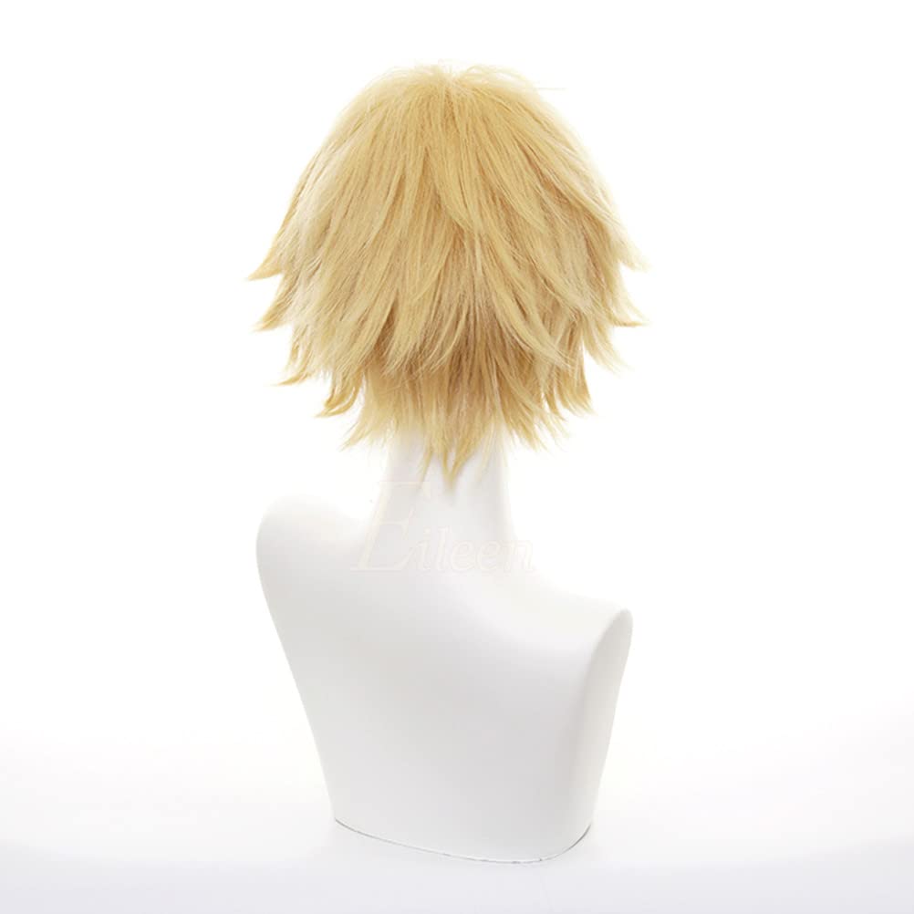 Denji Perücke für Anime Cosplay Kostüm Schule mit Netz Verkleidung, Perücke, Accessoire, Festival, Party, Event, Kostüm,
