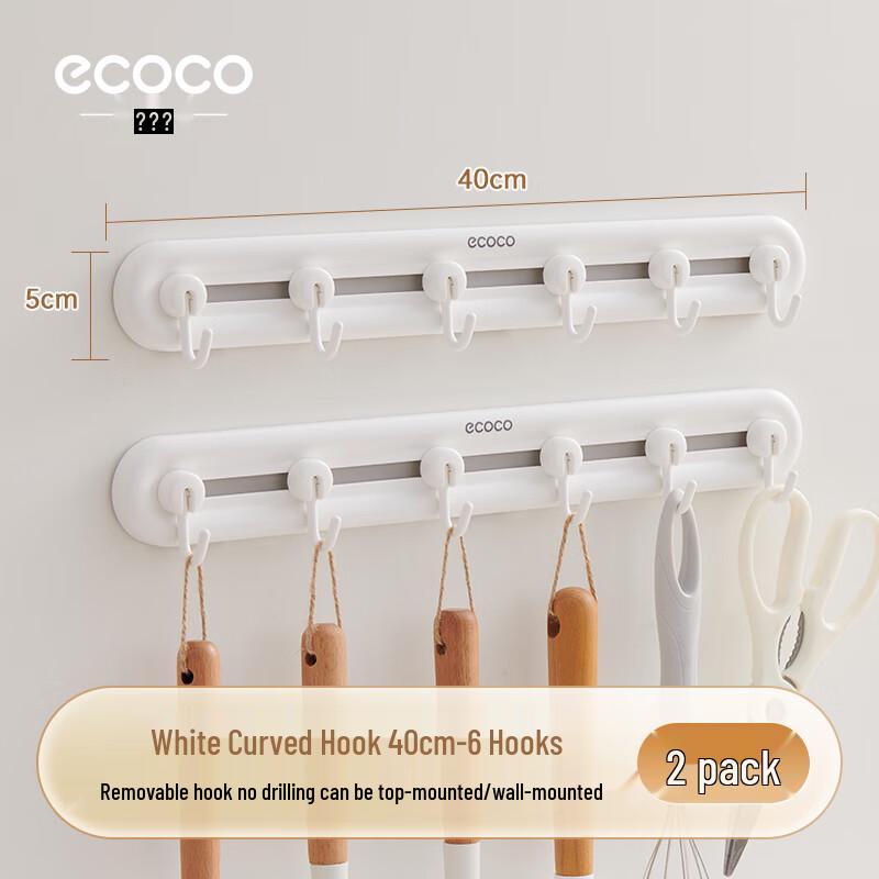 Ecoco No-Drill Adhesive 6-Hook Door Organizer