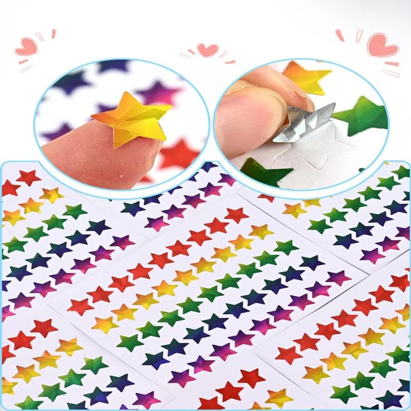10Sheets Laser Sticker DIY Material Star Heart Round Dot Tear-Resist Decoration Party Pinata Birthday Festival Gift Boy Girl ZYF