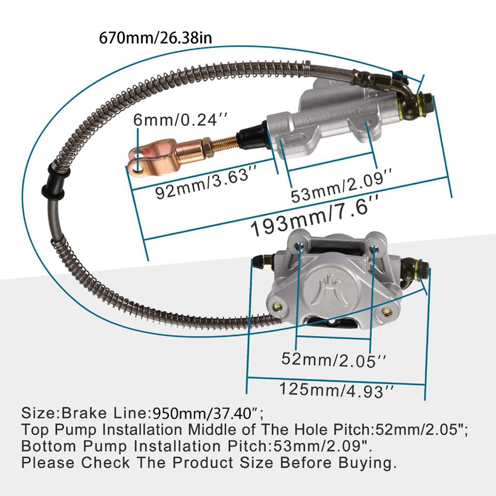 Professional Rear Disc Brake Assembly Caliper Replacement Upgraded Your Vehicle Safety Suiatble for Chinese ATV Quad