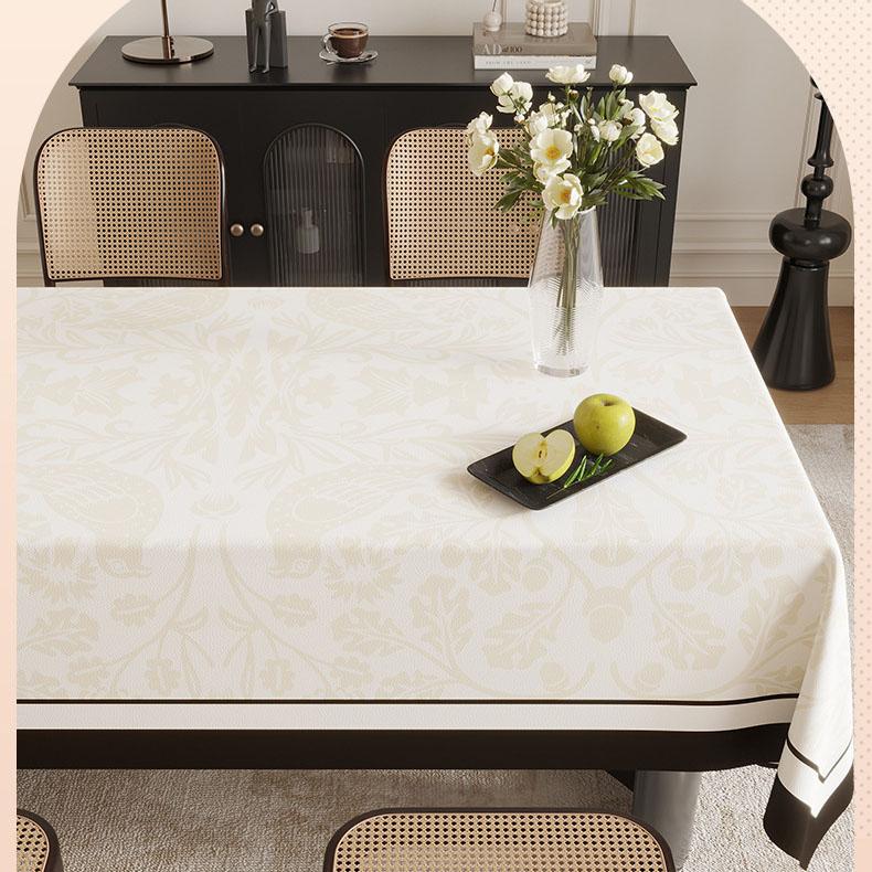 Rechteckige Tischdecke aus Leder, Wasserdicht, Ölbeständig, Fleckenresistent, Ohne Waschen, Rutschfest, Luxuriöse Tischabdeckung