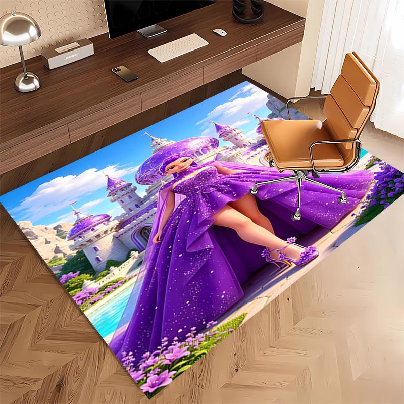 1pc Demon Hunter Print Area Rug - Soft, Washable Non-Slip Indoor Mat, Living Room, Home Office Decorative Rug,Office Decorative