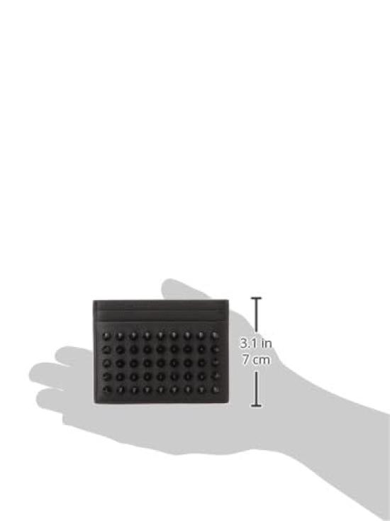 Christian Louboutin Kios Card Holder, Men's, Black Leather, Free Size (1175211)