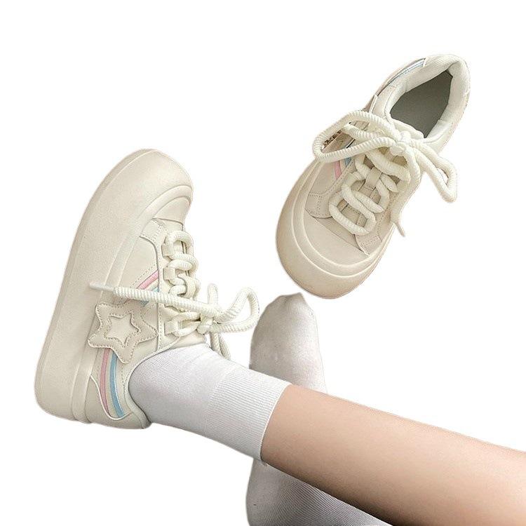 Niche Original Board Shoes Women's 2025 New Summer Platform White Shoes Versatile Casual Bread Shoes