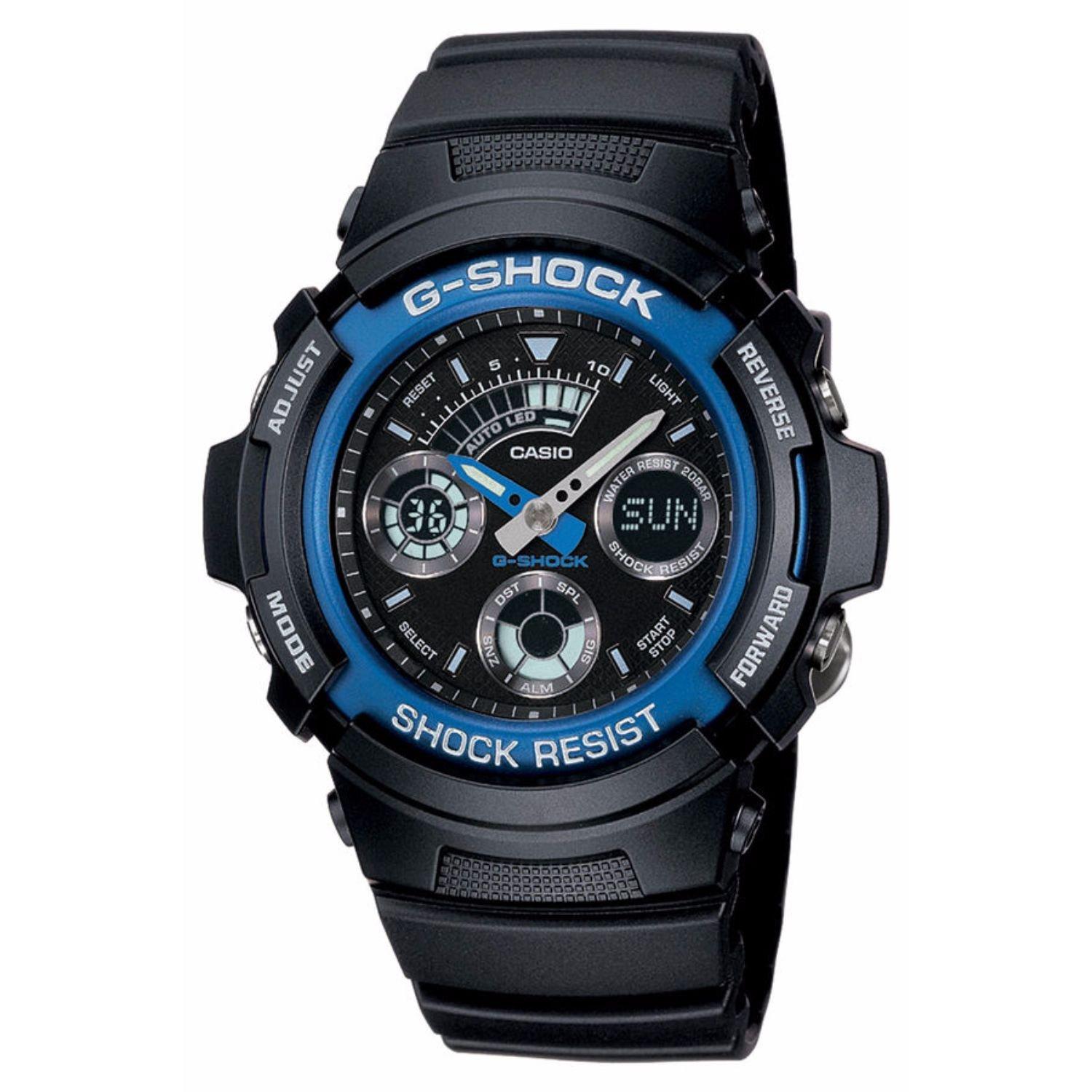 

CASIO G-SHOCK G-SHOCK Наручные часы Мужские Аналоговые Цифровые Аналогово-цифровые Спортивные Черные Синие AW-591-2 [Б/у]