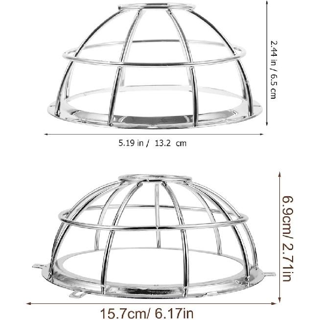 Cabilock Fire Sprinkler Head Guard, 2pcs Silver Iron Sprinkler Head Cage Cover Pendent Upright Horizontal Sidewall Sprinkler Heads Shell for