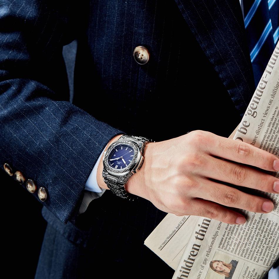 Paulareis Quartz Carved Parrot Calendar Glow Men's Watch QUARTZ WATCH