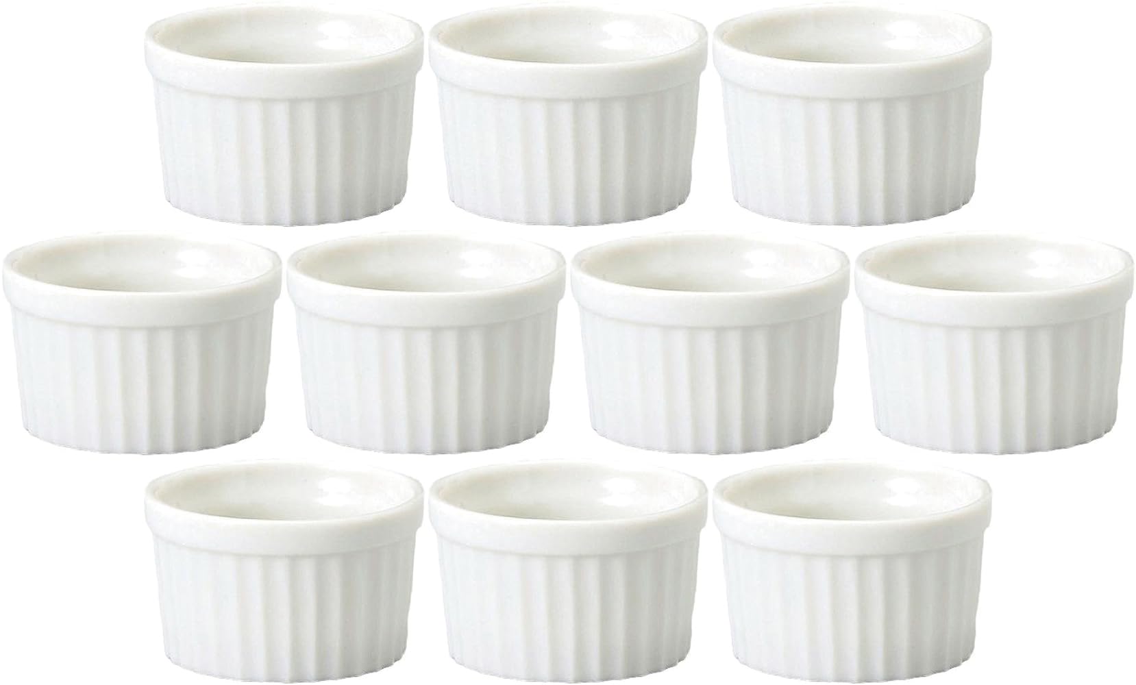 Set of 10 Soufflé Molds, 5cm White | Soufflé [5.3 x 2.9cm, 30cc]