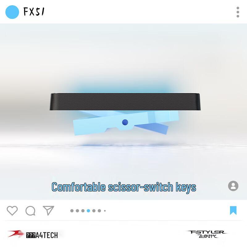 A4TECH FX51 Wired Portable Mini Scissor-Switch Keyboard