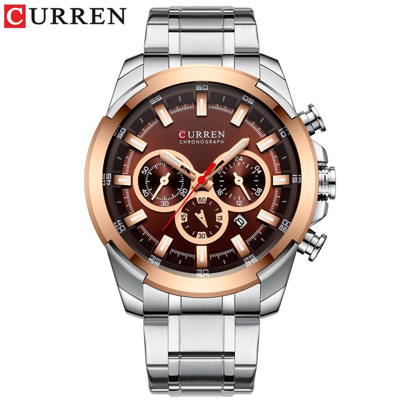 CURREN Mode Homme Montre-Bracelet Étanche Chronographe Montre Homme Militaire Marque Supérieure Luxe Acier Inoxydable Sportive Horloge Mâle 8363