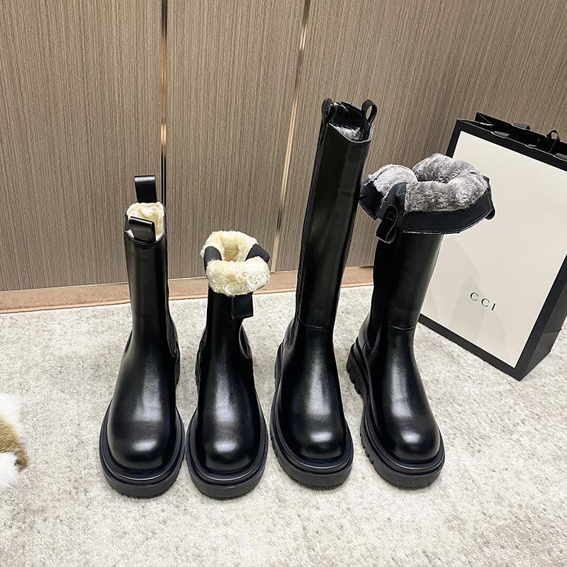 Snow boots women's new fur integrated fleece thickened warm boots winter cotton shoes platform Martin boots