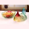 Glass Hen Candy Dish,Decorative Covered Candy Bowl with Lid Crystal Glass Chicken Shape Candy Jar Snacks Bowl Gift