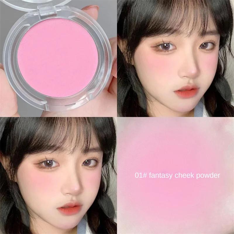 Face Blusher Matte Natural Cheek Tint Brighten Face Waterproof Face Contouring Cosmetics Blush Powder Soft Female Makeup 1pcs