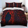 3D Volcano Lava Magma Comforter Bedding Set,Duvet Cover Bed Set Quilt Cover Pillowcase,King Queen Size Bedding Set Adult Child