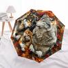 1 PC Automatic Folding Umbrella - Wolf Family Pattern, Portable & Foldable Design with 8 Ribs, Christmas Birthday Gifts