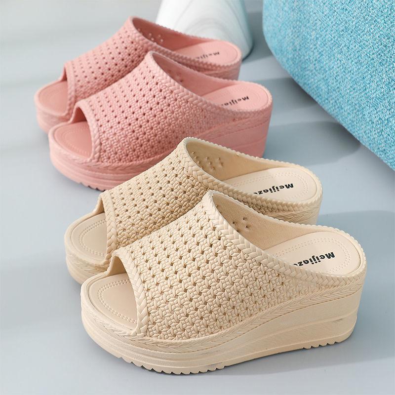 Comemore Women's Shoes 2025 Slippers New High-heeled Slipper Women's Summer Sandals Wedges Heel Ladies Sandal Sandalias Mujer 40