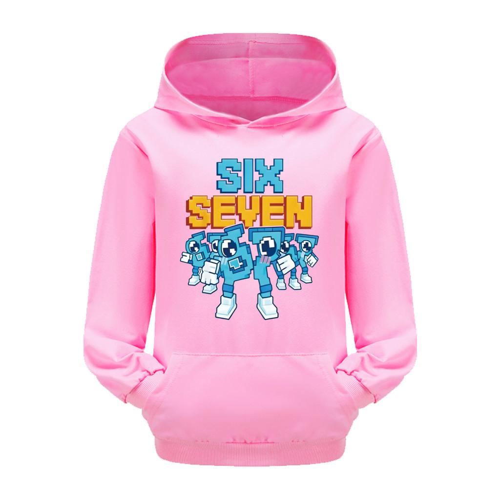 5195 Dětské chlapecké dívčí mikiny s dlouhým rukávem a potiskem Steal a Brainrot 67 Six Seven