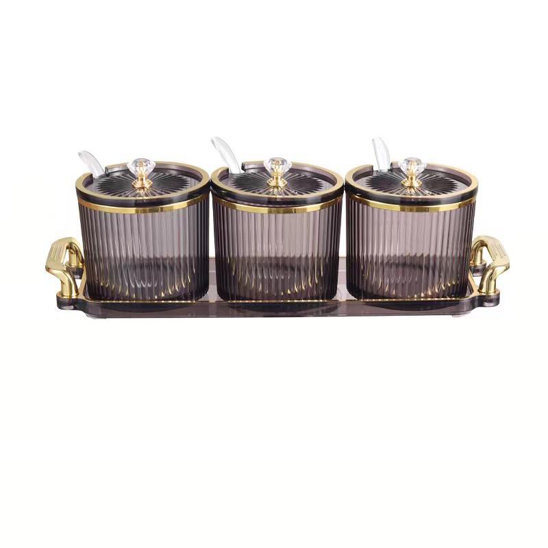 Gewürzsalzglas Acryl versiegelt Feuchtigkeitsdichte Gewürzbox Küchengewürzglasabdeckung Geräteregal