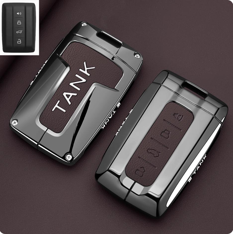 Zinc Alloy Car Key Case for Great Wall GWM TANK 300 400 500 700 Remote Cover Bag Shell Keychain Holder Accessories