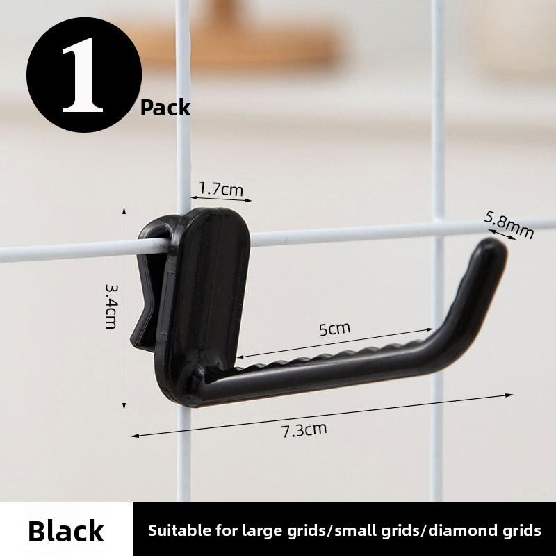 

1 шт. Сетчатый пластиковый крючок без гвоздей, полка из проволочной сетки, настенный дисплей, крючок для хранения в детском саду, без пробивания отверстий 5cm wave чёрный