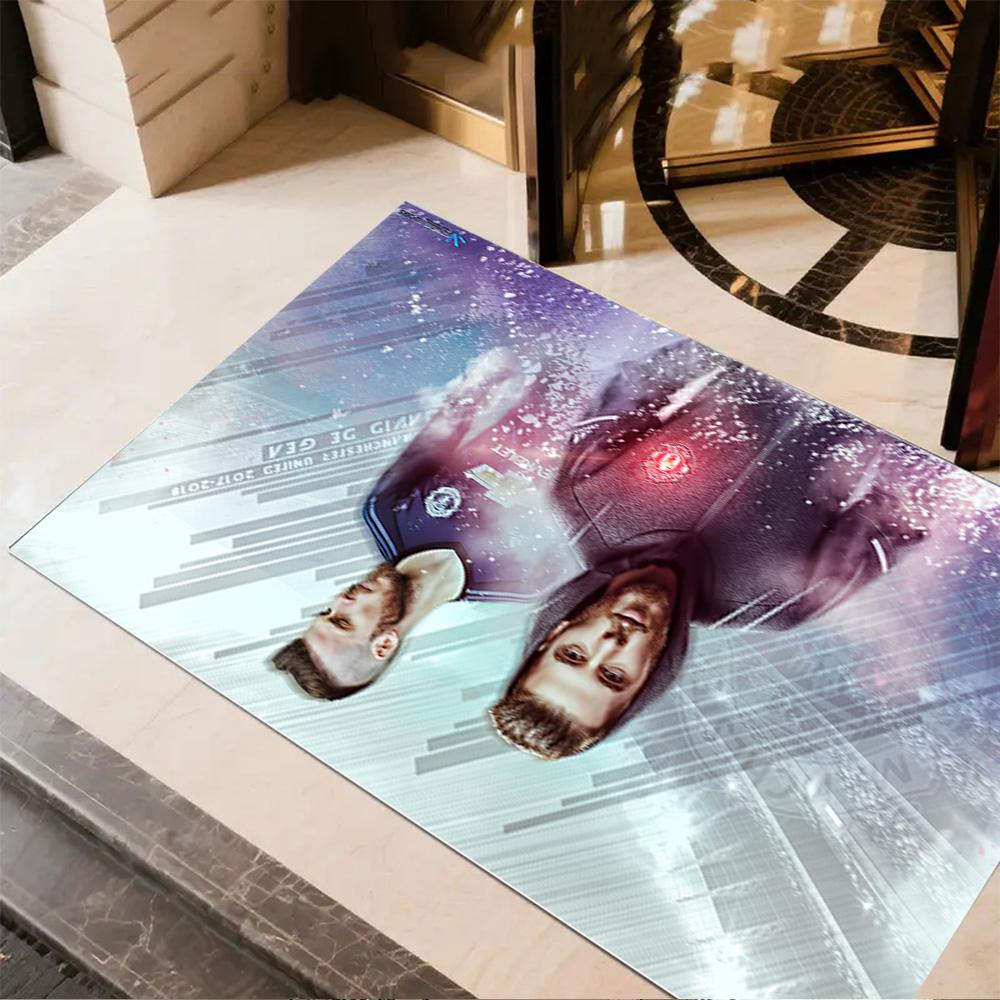 Dynamic Soccer Kick Floor Mat Suitable for Bedrooms Foyer Decorate room Entryway Anti-slip Rug Anime Office Decor Best for Christmas