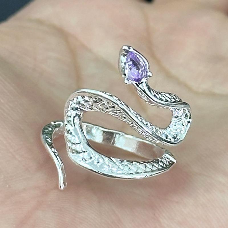 

Open Snake Shape Ring for Women | Adjustable Gothic Punk Finger Jewelry | Trendy Gift for Girls Party & Daily Wear фіолетовий