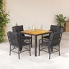 Vidaxl 5-Cz. Gartenmöbel-Set mit Kissen, Schwarz, Polyrattan