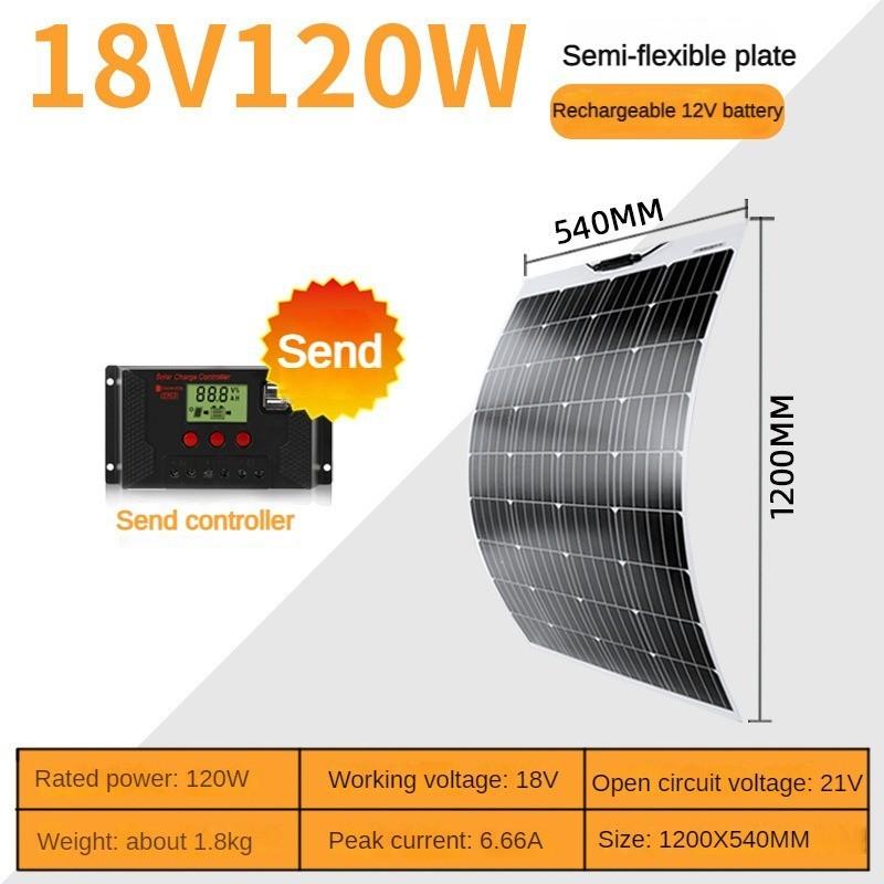 New Flexible Solar Panel 18V Household Photovoltaic Module Single Crystal Solar Panel Power Generation System