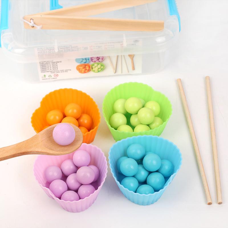 Children's concentration training clip beads ball marbles 3-6 years old boys and girls teaching aids parent-child interactive board game box