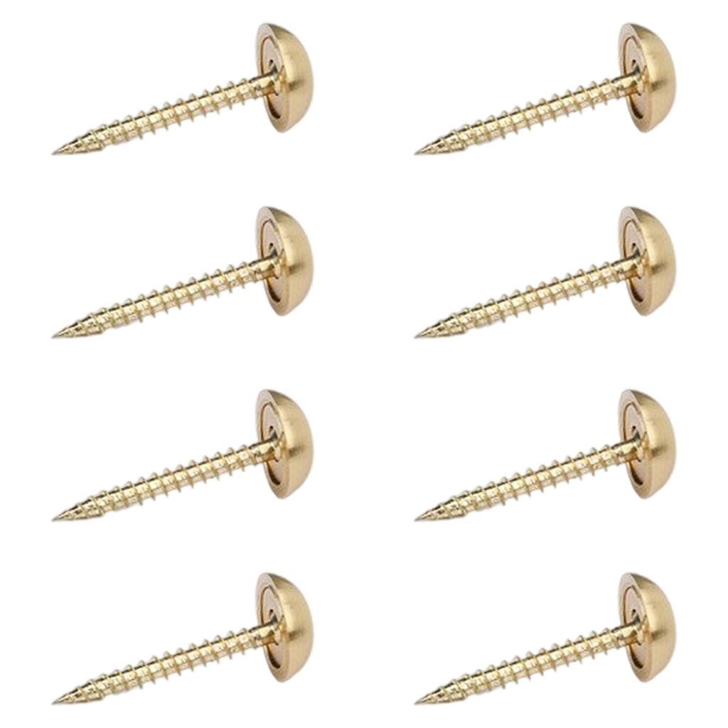 Pack of 8 Sturdy Brass Decorative Screws With Mirror Caps for Furniture Fixing Rustproof Construction Furniture Hardware