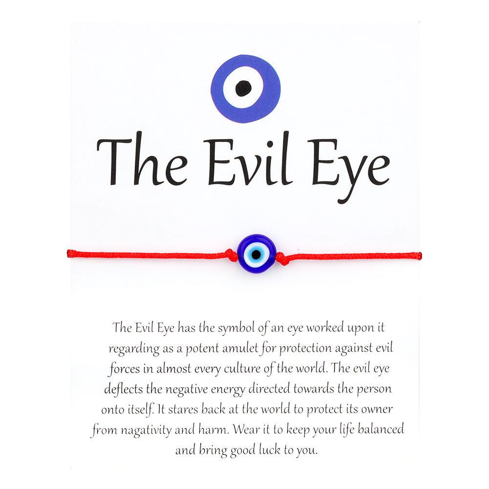 Červeno-černý pletený náramek s okem zla - Ochranná ruční šňůrka pro páry