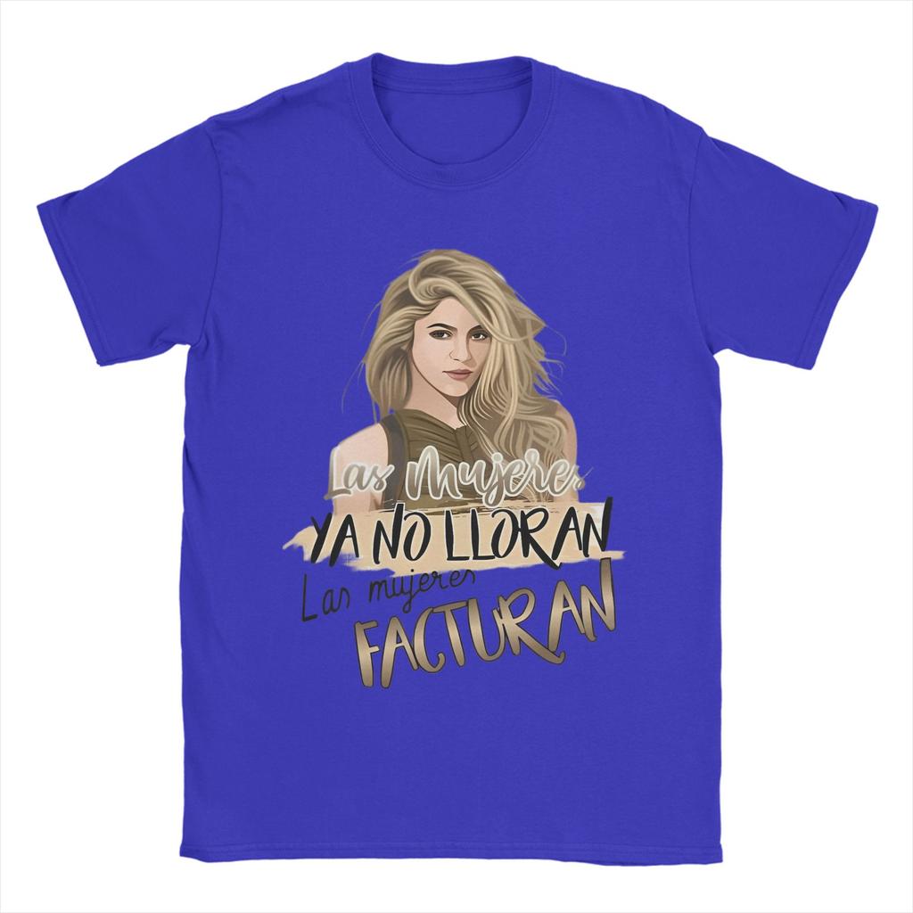 Herren Shakira Las Mujeres Ya No Lloran T-Shirt 100% Baumwolle Tops Vintage Kurzarm Rundhals T-Shirts Bedruckte T-Shirts