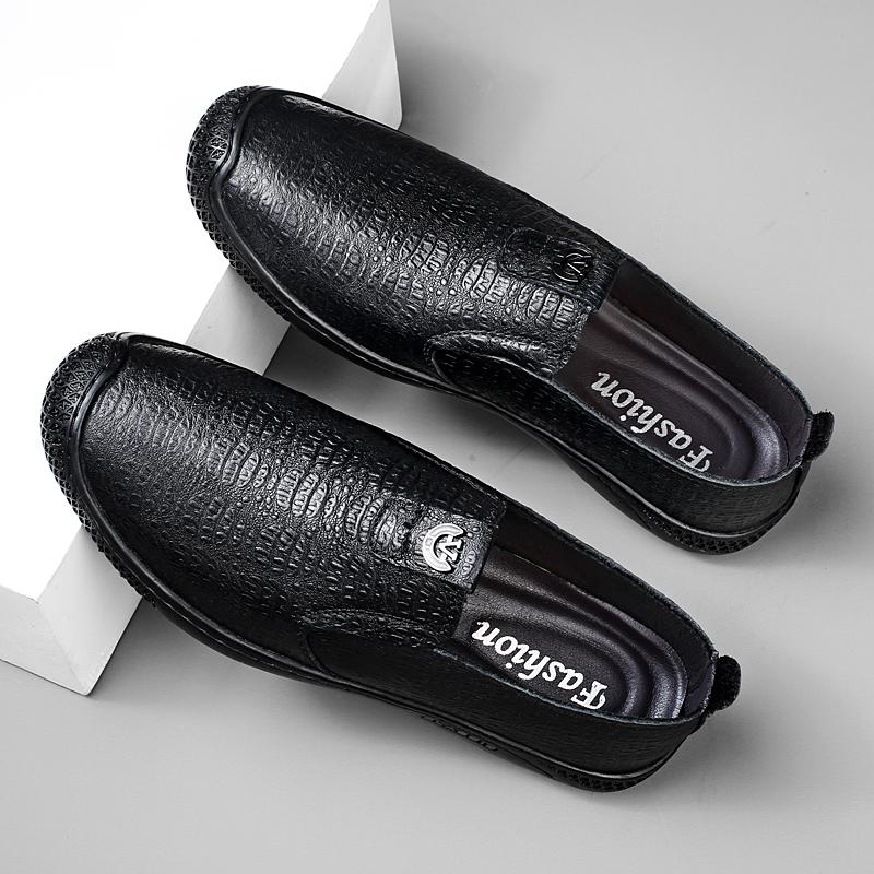 Echtes Leder Herren Slipper Neu Bequeme Herren Fahr-Flats Luxusmarke Herren Freizeitschuhe Krokodilmuster Herren Mokassins