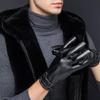 Leather Warm Gloves Full Finger Gloves Touchscreen Driving Fleece Lined Glove