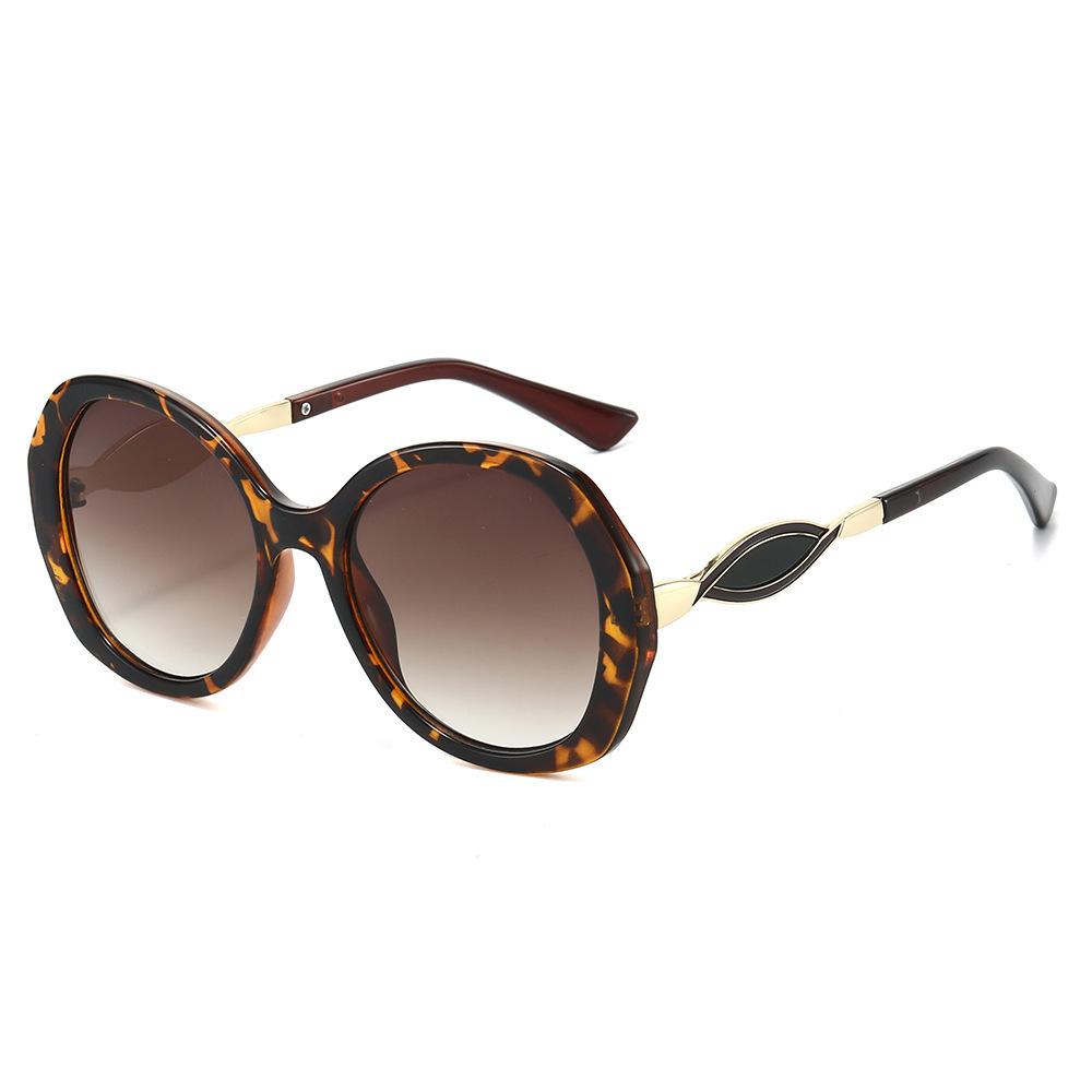 Large Round Frame Sunglasses For Women, Trendy Ins Rainbow Sunglasses, Fashionable Personalized Sunscreen Sunglasses